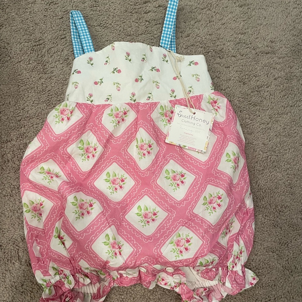 Sweet Honey Pink Floral Baby Romper